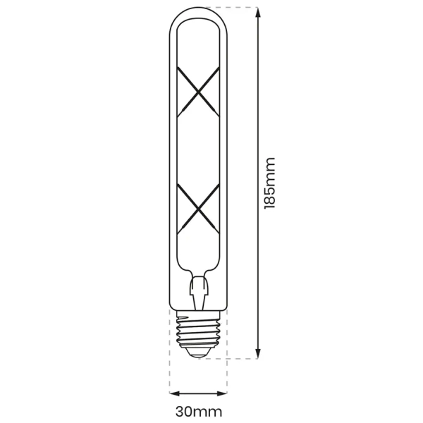 Filamentowa żarówka tuba LED 4W T30 E27 2700K bursztynowa