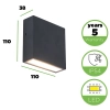 Ścienna LAMPA zewnętrzna GEMINI XF 5104002012 Lutec kinkiet OPRAWA metalowa LED 9W 3000K kwadratowa IP54 czarna