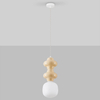Salonowa lampa wisząca VILROSA LE44557 ceramiczna beżowa biała