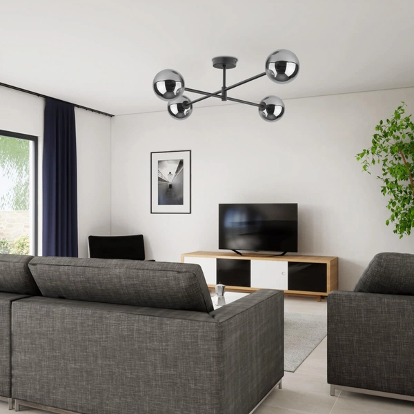 Przysufitowa lampa molekułowa Sarius 6235 TK Lighting szkło metal czarny grafit