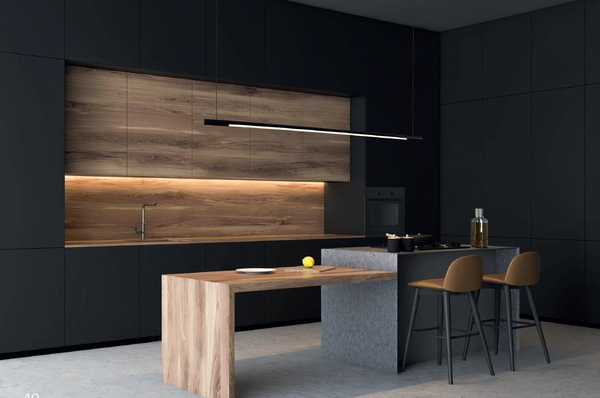 LAMPA wisząca ORGANIC P0358 Maxlight metalowa OPRAWA belka ZWIS listwa LED 26W 3000K podłużna czarna