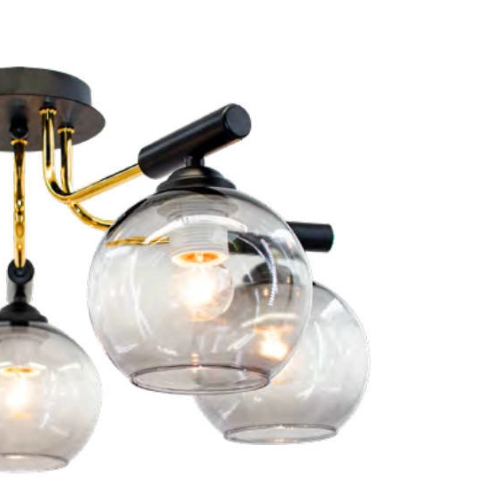 Loftowa LAMPA sufitowa 2207/5 8C BL Elem modernistyczna OPRAWA szklane kule czarne chrom