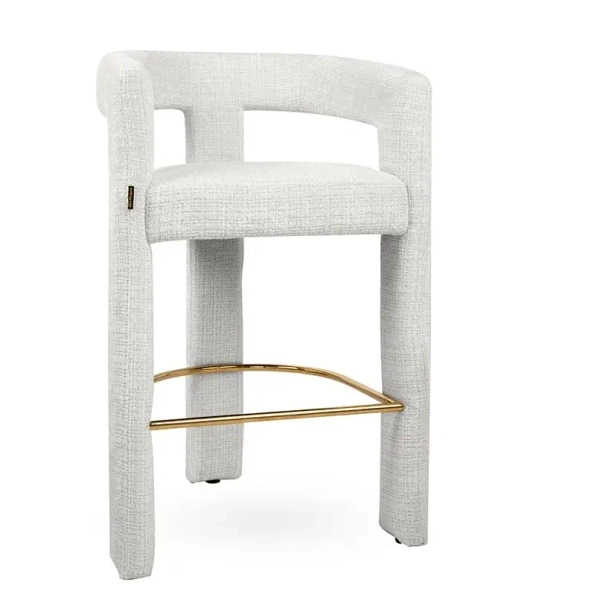 Krzesło LOGAN MM001501100352 białe tapicerowane tkaniną do jadalni 55cm