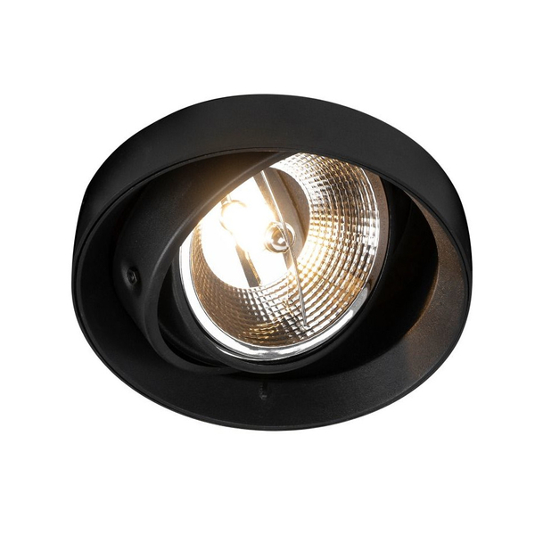 Nowoczesna lampa sufitowa Oneon podtynkowa oprawa do holu czarna