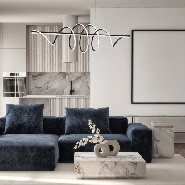 Designerska lampa wisząca TWIST BLACK ML8608 LED 90W 4000K czarna