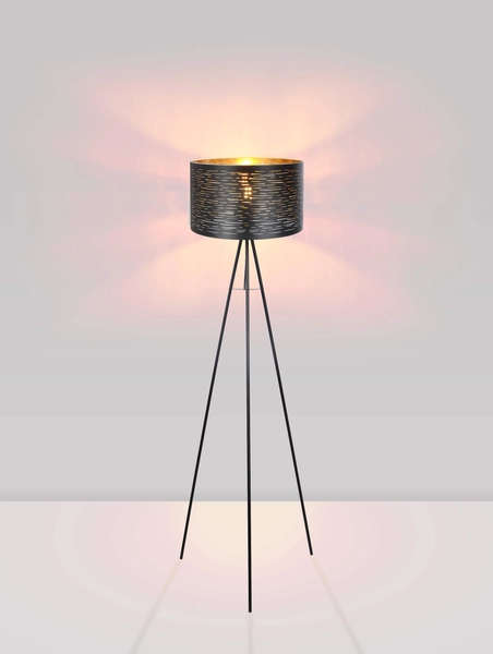 Podłogowa lampa do salonu TUNNO 15342S Globo trójnóg metal czarna