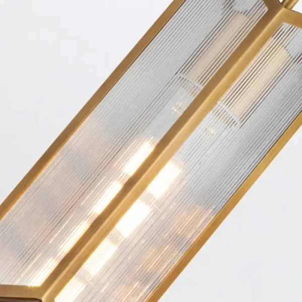 Wisząca lampa nad wyspę Cairo QN-CAIRO-1P-VBS-CR szklana mosiądz