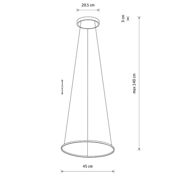 Zwisająca lampa nad stół ring Circolo 10863 Nowodvorski LED 18W 4000K czarna