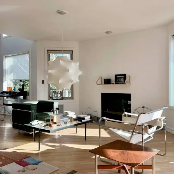 Lampa tkaninowa wisząca Lappello ABR-LW-APP do salonu biała