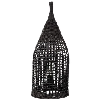 Rustykalna lampa stojąca ALDENZO LE45388 ratanowa czarna