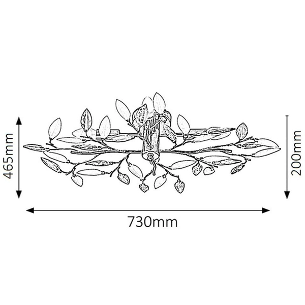 Plafon LAMPA sufitowa LILIAN 2849 Rabalux listki brązowy bursztynowa