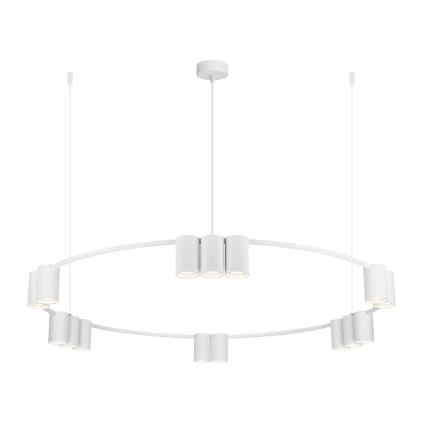 Wisząca lampa tuba GENESIS ML0377 podłużna metalowa biała