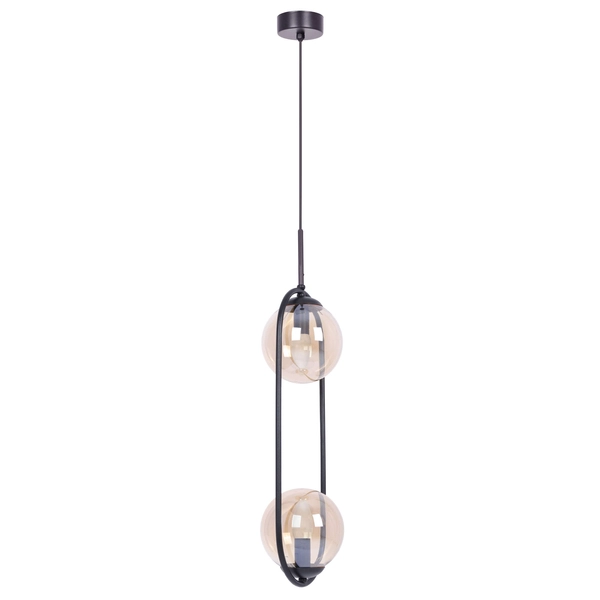 Kulista wisząca lampa Venta K-5121 Kaja kule balls bursztynowe czarne