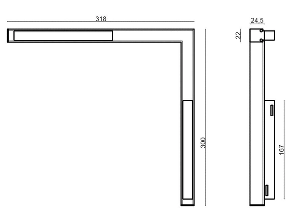 Szynowa oprawa Magneto Abigali LWQ-M09 LED 24W l-kształtna czarna