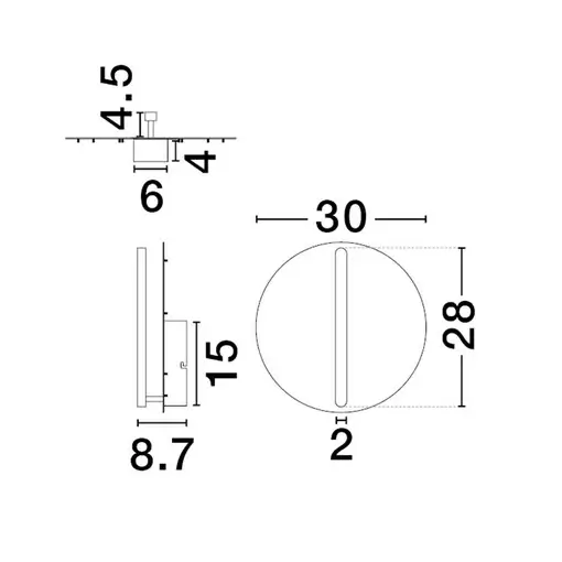 Okrągła lampa ścienna do salonu GALURCA LE45108 LED 20W 2700K biała czarna