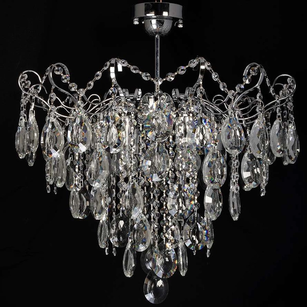 LAMPA sufitowa VEN E 1271/6 kryształowa OPRAWA pałacowa plafon crystal przezroczysty