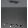 Wisząca lampa loftowa VANTOS DL432302400 Trio regulowana tubki czarny