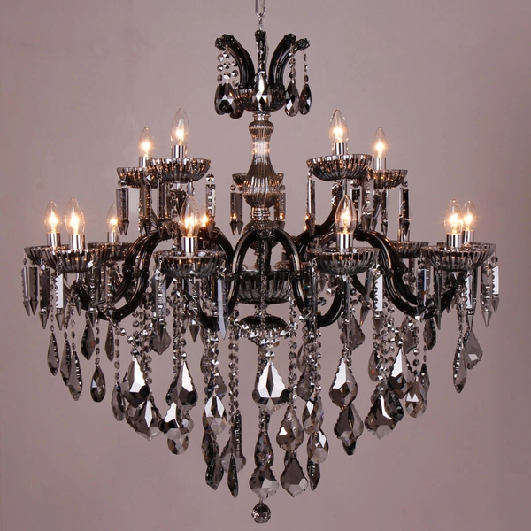 Wisząca lampa Chateau 17801/10+5 do sypialni Maria Teresa przydymiona chrom