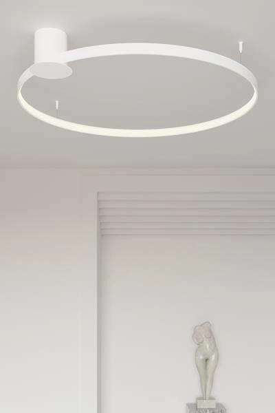 Plafoniera LAMPA sufitowa RIO TH.135 Thoro metalowa OPRAWA plafon LED 70W 4000K okrągły pierścień ring biały