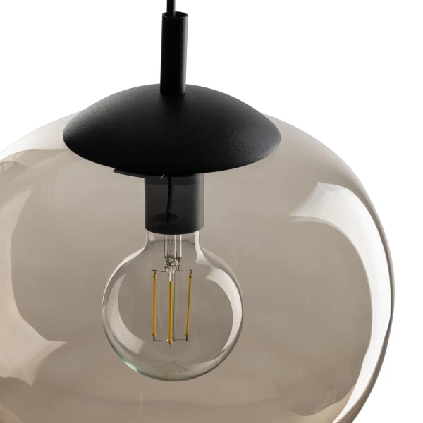 Kulista lampa wisząca VIBE 4677 szklana do sypialni czarny bursztynowy