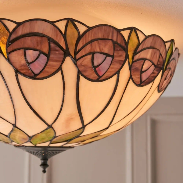 Dekoracyjna lampa sufitowa Hutchinson 64173 szklana klasyczna brązowa