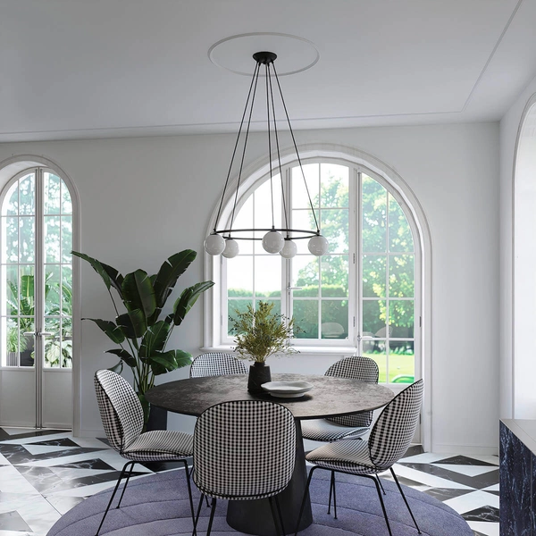 Lampa wisząca Yoli SL.1214 ring balls nad stół czarna biała