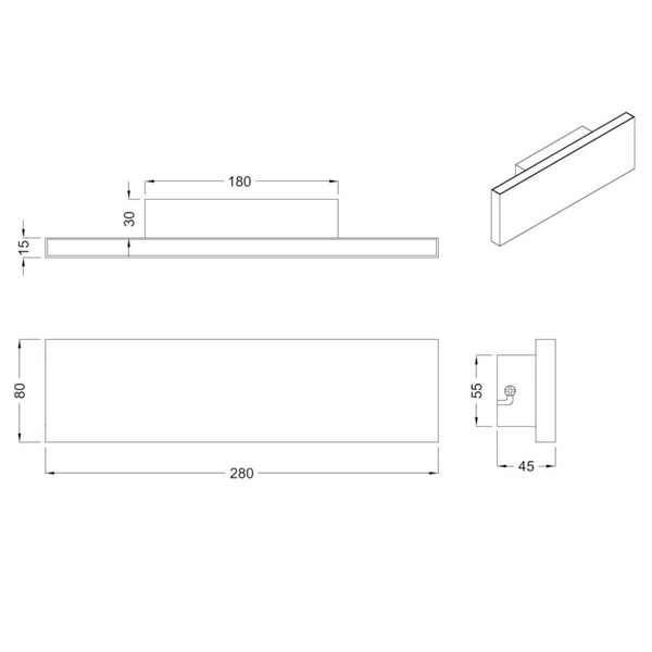 Podłużny kinkiet ścienny CONCHA 225172924 Trio LED 6W 3000K miedziany