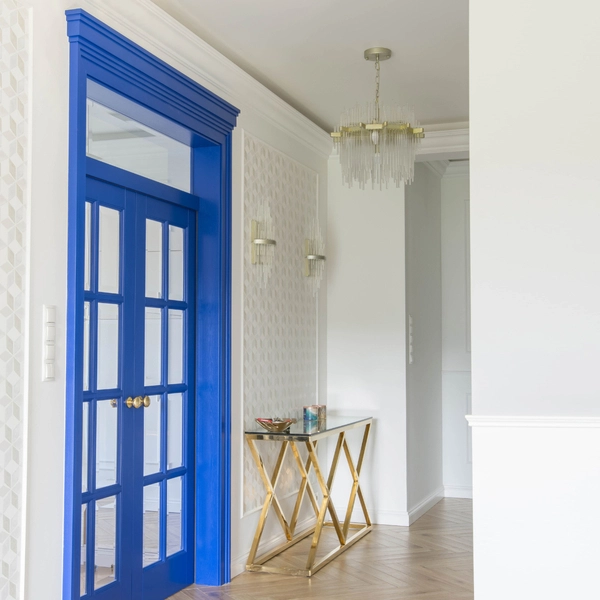 Glamour LAMPA wisząca REYKJAVIK P07097CP Cosmolight kryształowy ZWIS na łańcuchu szampański