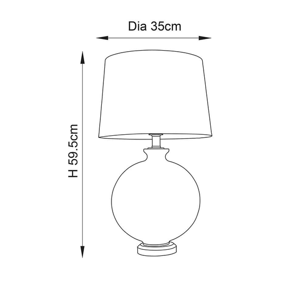 Materiałowa lampka nocna Gideon 90559 szklana przezroczysty czarny mosiądz