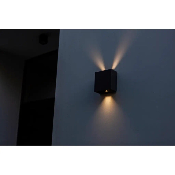 Kinkiet LAMPA ścienna GEMINI BEAMS 5104003012 Lutec kwadratowa OPRAWA elewacyjna LED 10W 3000K metalowa IP54 czarna