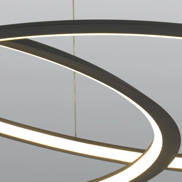 Wisząca lampa salonowa Spirello ST-8826P/B Step LED 80W 3000K pierścień czarna