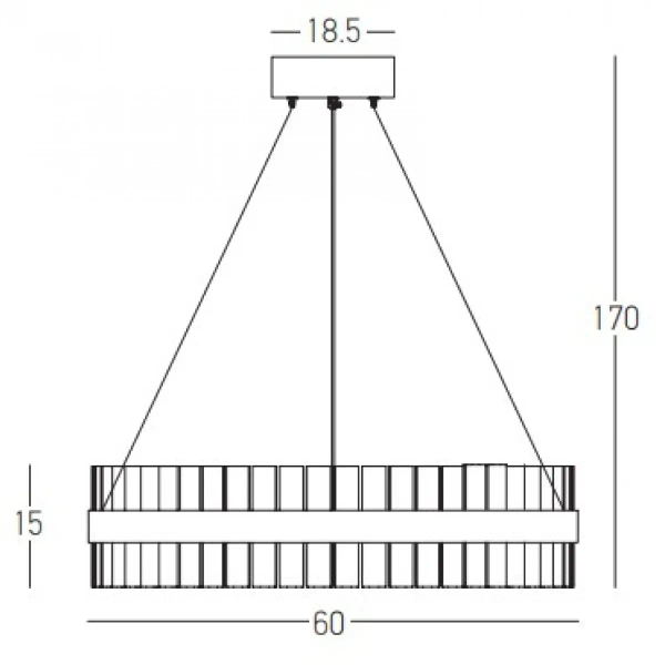 Żyrandol z kryształkami 22039 LED 56W 3000K ring okrągły złoty