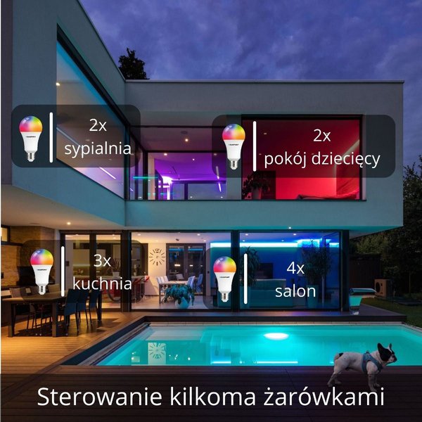 Żarówka Blaupunkt E27-9W-SMART LED 9W 3000K-6500K kolorowa