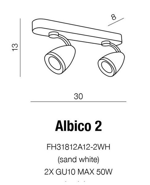 Regulowany spot sufitowy Albico AZ1241 Azzardo do przedpokoju biały