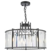 Kryształowa wisząca lampa Kiran KIR0522 regulowana na łańcuchu czarna