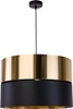 Okrągła lampa wisząca Hilton 4346 TK Lighting z tkaniny czarna złota