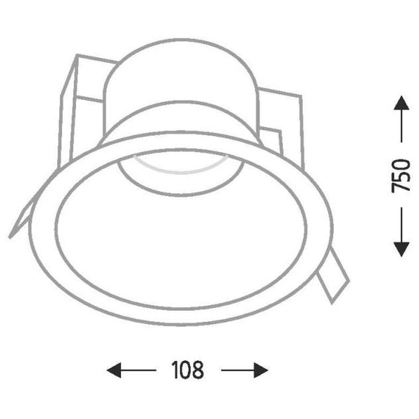 Wpuszczana LAMPA sufitowa KAMI 3326 Shilo okrągła OPRAWA podtynkowa OCZKO metalowe czarne