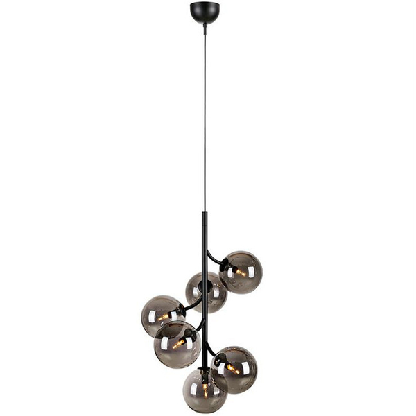 Modernistyczna LAMPA wisząca CALLISTO 108108 Markslojd metalowa OPRAWA loftowy ZWIS szklane kule czarne przydymione