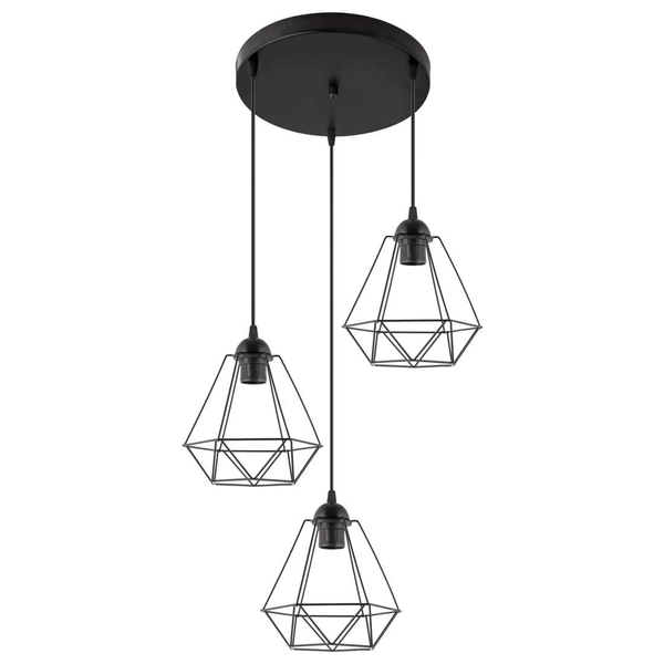 Lampa wisząca VEN W-P 1201/3 metalowa druciany czarne