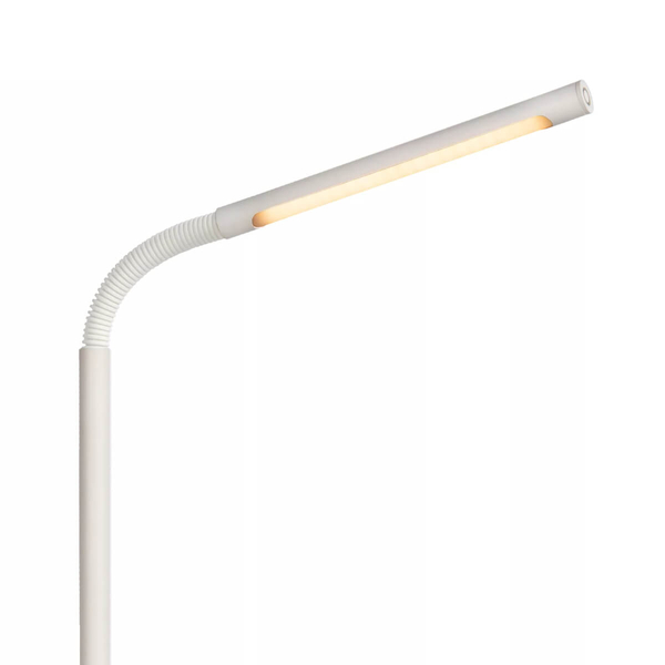 Biała lampa podłogowa Gilly do sypialni LED 3W 2700K ściemnialna
