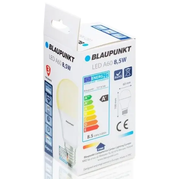 Zestaw żarówek 4 szt Blaupunkt E27-9W-WW-4 LED 9W 2700K
