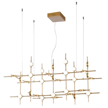 Designerski żyrandol Provenza do jadalni LED 72W 3000K złoty