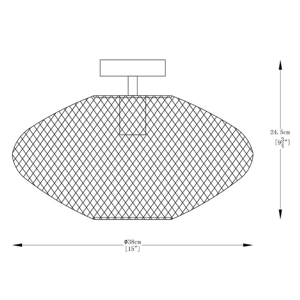 Nasufitowa lampa druciana Orion A8130-BK Zumaline siatkowana metal czarny