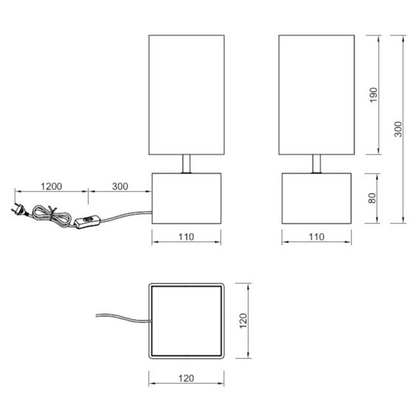 Nocna lampka Woody R50171030 RL Light kostka eko japandi drewniana biała