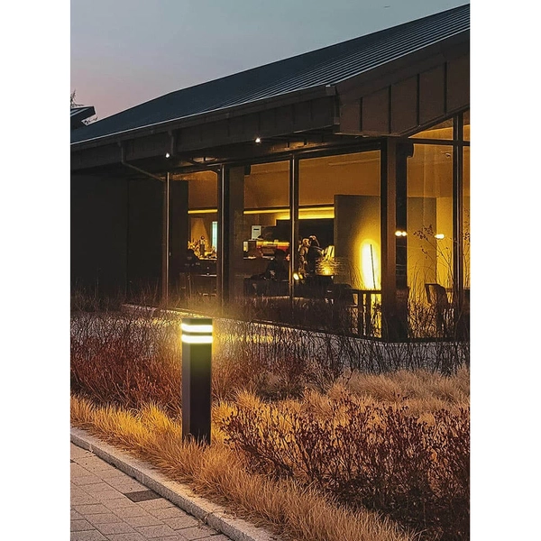 Podłużna lampa ogrodowa Tamiza K-8208 Kaja IP44 słupek metalowa czarna