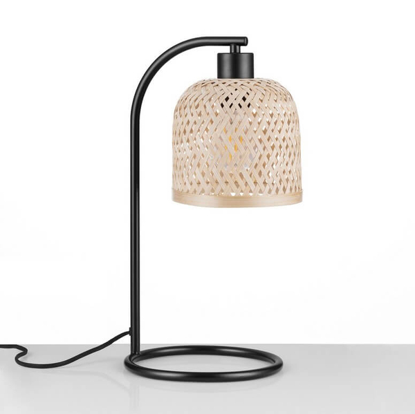 Biurkowa lampka TALITAS LE44512 do sypialni naturalna czarna