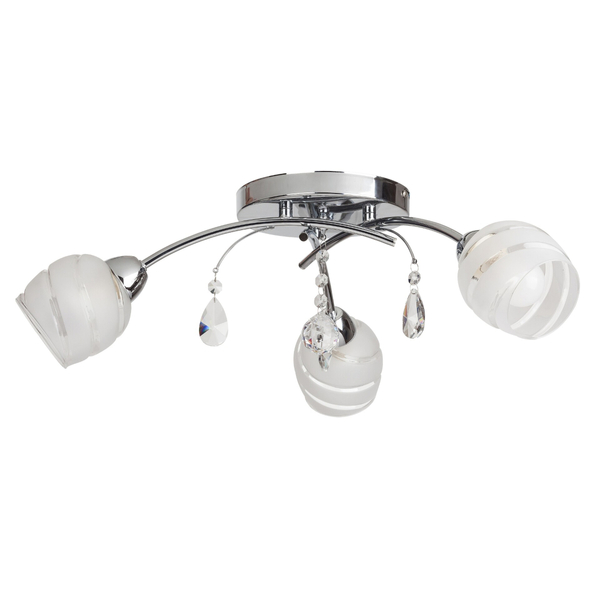 Metalowa lampa sufitowa Melissa 2621 Rabalux potrójna crystals biała chrom