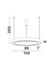 Biurowa lampa wisząca SONORA LE42814 pierścień LED 80W 2700-4000K czarny
