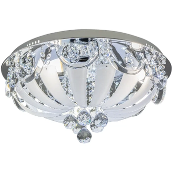 Okrągły plafon glamour DRS1066 8C crystals do jadalni chrom
