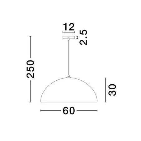 Kopułowa wisząca lampa NAVIRTA LE45343 japandi nad wyspę szara